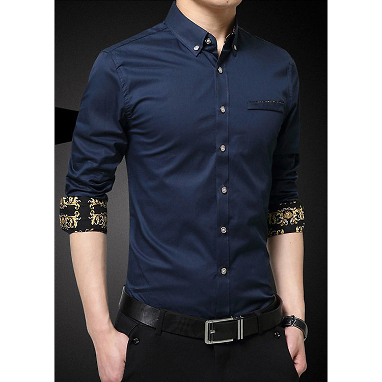 Áo sơ mi nam 9300110 xanh đậm