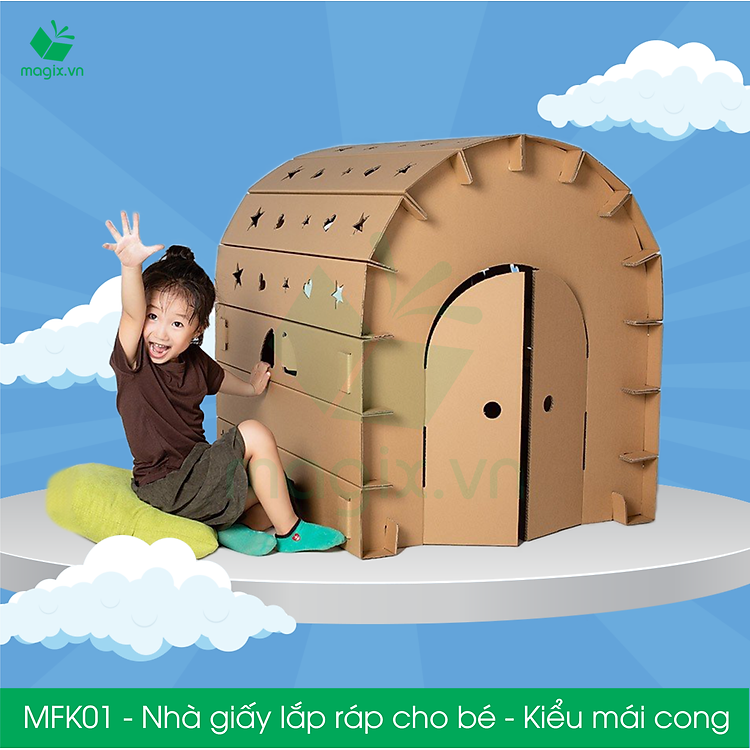 Tìm mua tại Avakids: MFK01 - Nhà giấy carton cho bé - Ngập tràn khuyến mãi