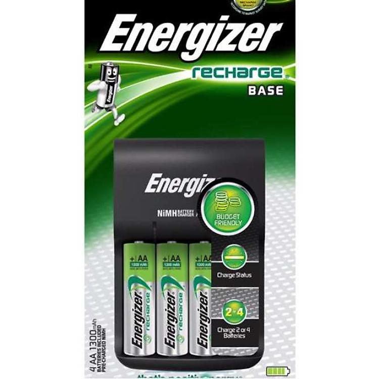 Bộ sạc Energizer Charger kèm 4 pin Ener AA 2000mAh, tự ngắt sạc (CHVCM4)