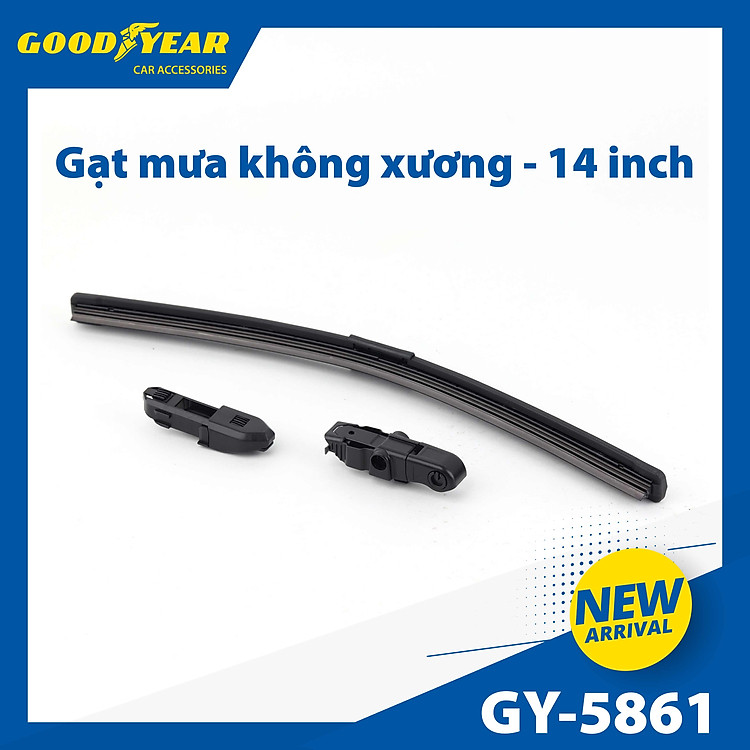 Gạt Mưa Không Xương GOODYEAR Chân Cài Đa Năng (Đầu A, B) Lắp Được Nhiều Dòng Xe Đặc Biệt - Nhập Khẩu Chính Hãng