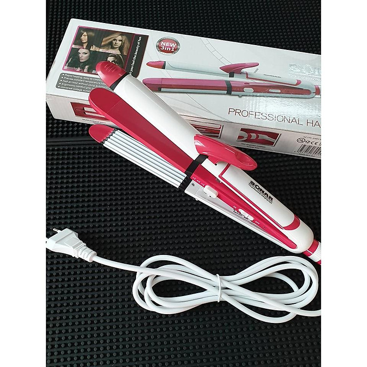 Máy làm tóc 3in1 Sonar - Uốn, bấm và duỗi tóc chuyên nghiệp - Cảm biến tự ngắt điện khi đủ nhiệt