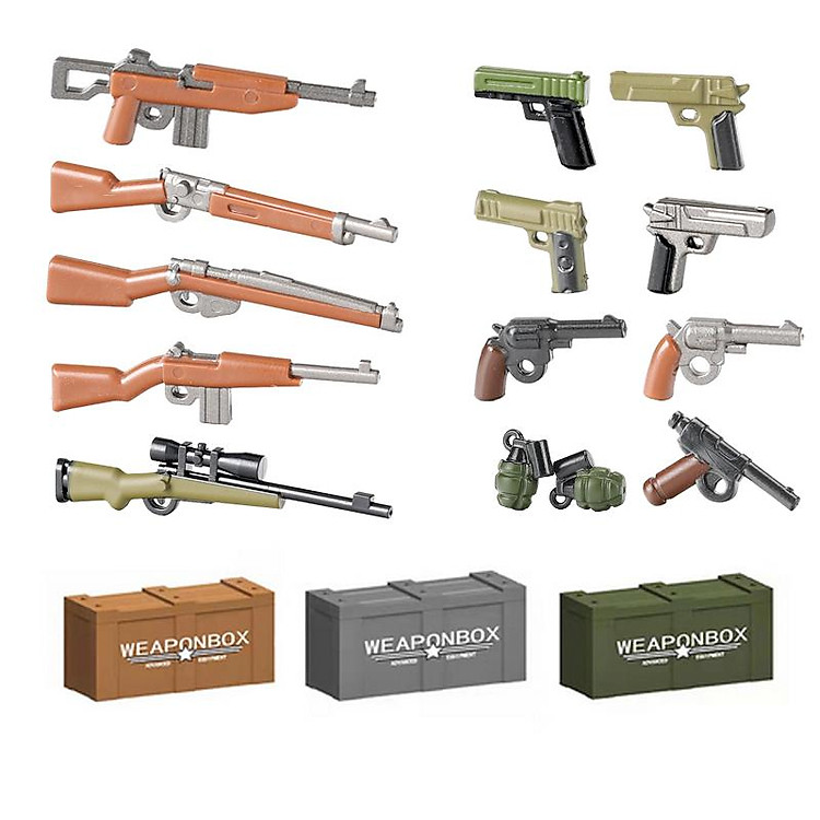 Mới WW2 Quân Sự Súng Khối Xây Dựng Quân Đội Hiện Đại Đức Liên Xô Anh Lính Phụ Kiện Phần Súng Trường M24 Mini Gạch Đồ Chơi