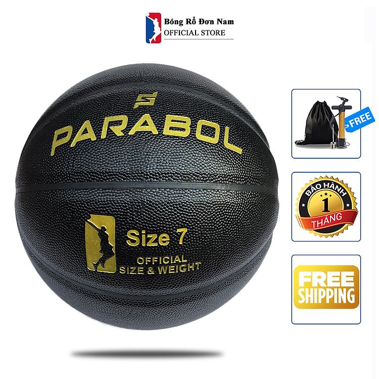 Banh Bóng Rổ Da Parabol Goldver - Size 7 - Tặng Bơm + Balo rút + Túi lưới + Kim bơm