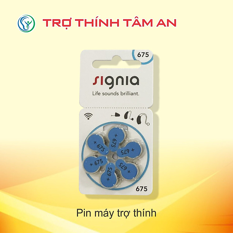 Pin 675 - Pin trợ thính Signia, hàng chính hãng, dùng cho máy trợ thính ngoắc sau tai công suất SP