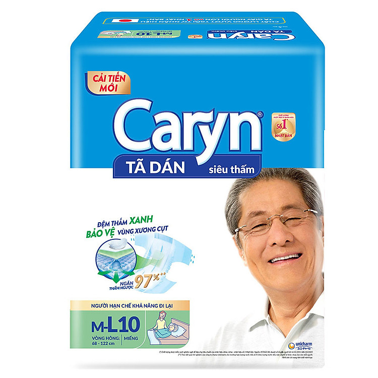 Tã Dán Siêu Thấm Caryn M-L 10 (10 Miếng)