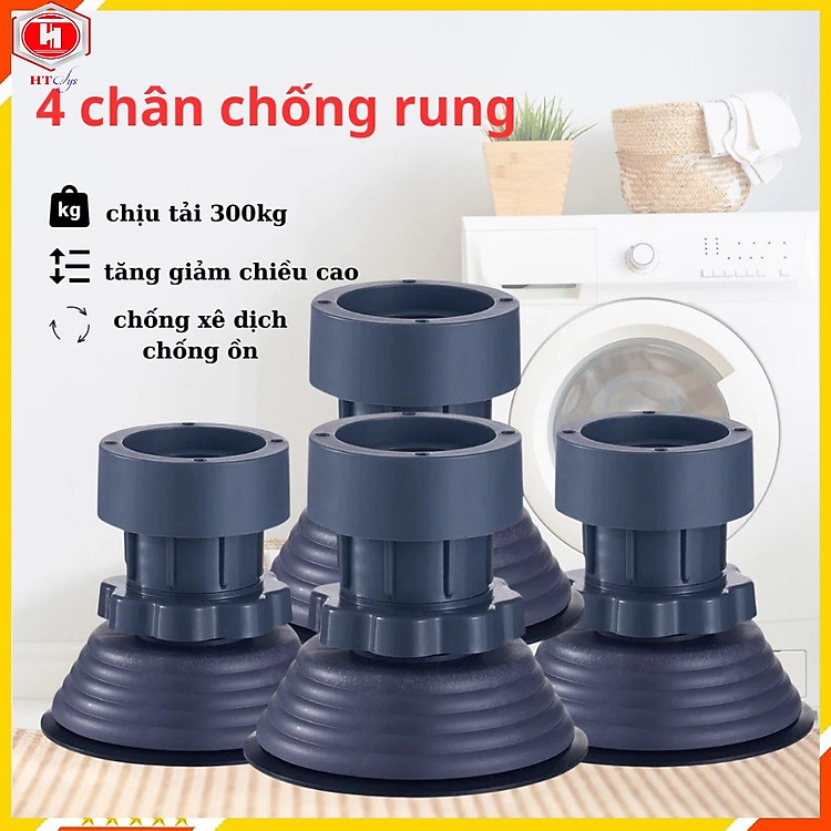 Bộ 4 Chân Kê Máy Giặt Chống Rung, Điều Chỉnh Được Độ Cao, Đế Chống Ồn Máy Giặt, Máy Sấy, Hàng chính hãng