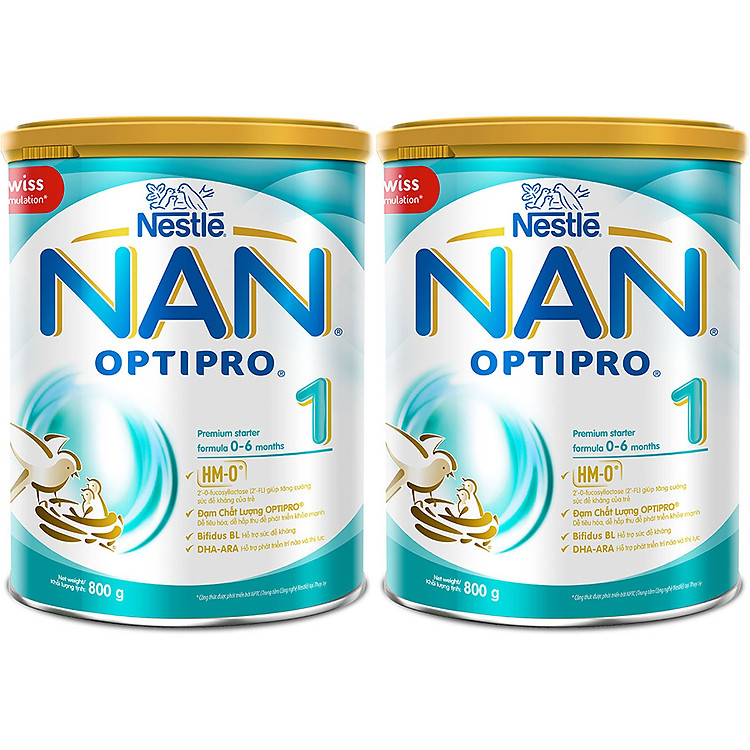 Bộ 2 Sữa Bột Nestlé Nan Optipro 1 Lon 800G (Công Thức Bổ Sung HM-O)