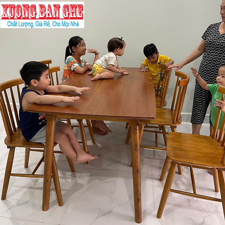 Freeship Bộ bàn ăn song tiện 1m6 6 ghế HCM Biên Hòa Bình dương