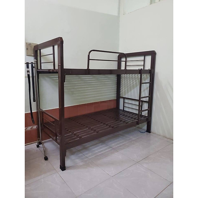 Giường hai tầng sắt hộp cao cấp tầng dưới 1m tầng trên 1m