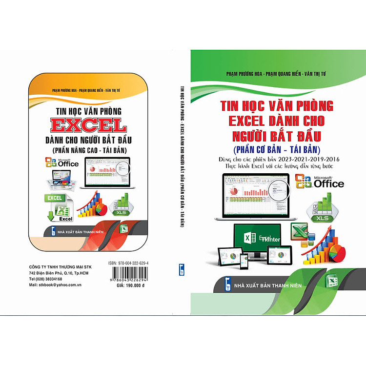 Sách Tin học văn phòng - excel dành cho người bắt đầu ( phần cơ bản - tái bản ) dành cho phiên bản 2023-2021-2019-2016