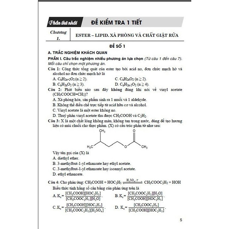 Tuyển Tập Đề Kiểm Tra Môn Hoá Học 12 - Ảnh 2