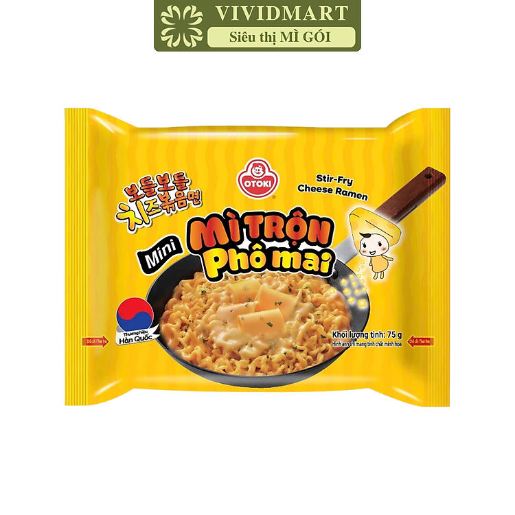 OTTOGI - Mì trộn Ottogi mini Phô mai, Mì trộn Phô mai Ottogi mini, Mì trộn Phô mai mini Ottogi (75g/gói)