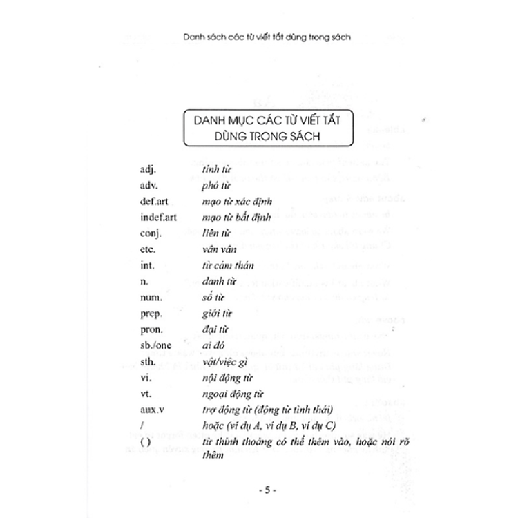 Từ Điển Các Cụm Từ Thường Dùng Trong Tiếng Anh - Căn Bản - Ảnh 2