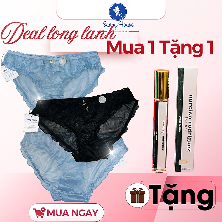 Combo Mix 3 Quần Lót Nữ Cao Cấp Nhiều Mẫu Xinh Xắn Tặng Kèm Nước Hoa Chiết 10ml Chính Hãng