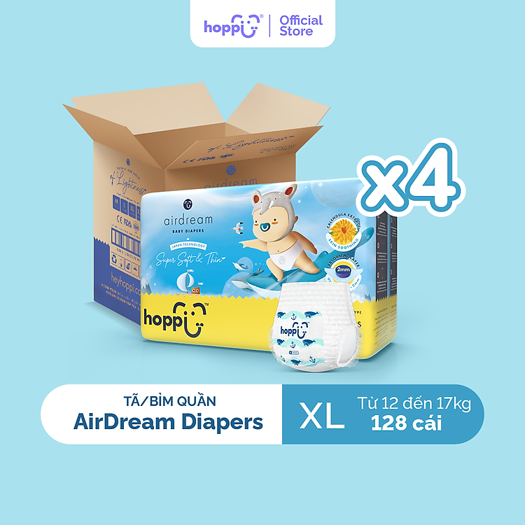 Tã quần Hoppi AirDream M-XL, 176 miếng Giá rẻ - Hình ảnh 3