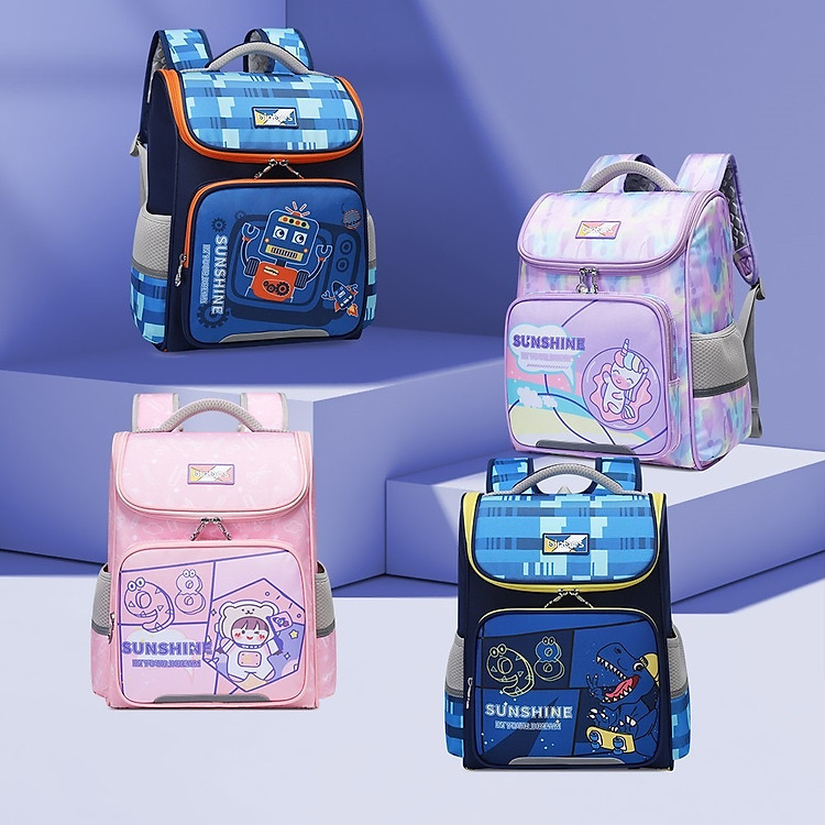 Balo học sinh SUN EIGHT 3525 (38x30x15cm) - Khủng long xanh - Ảnh 3