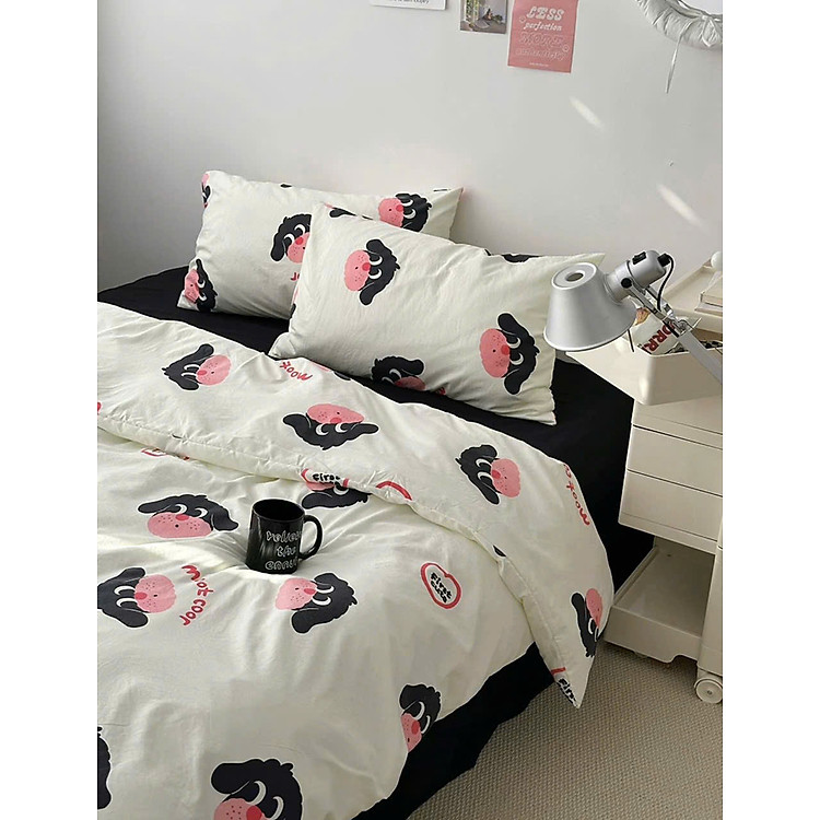Bộ vỏ chăn ga gối cotton đũi Korea LIDACO sợi vải dày dặn nhiều mẫu lựa chọn