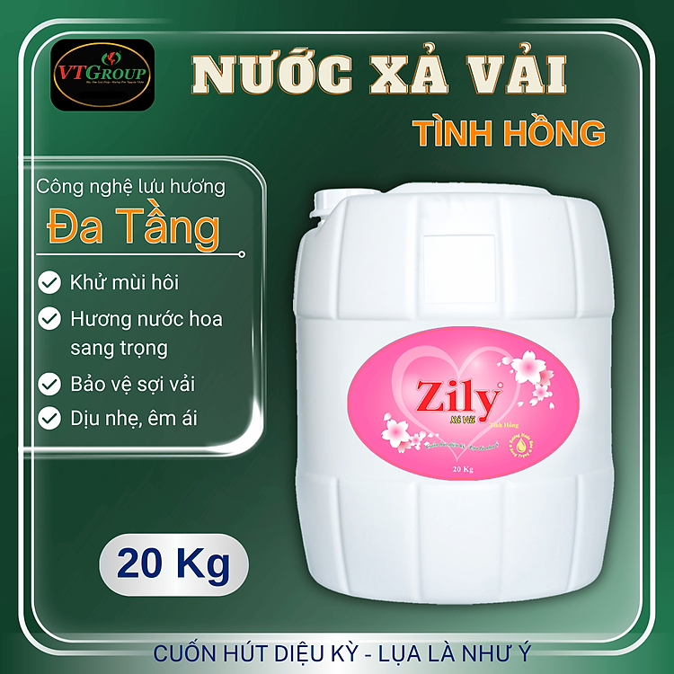 Nước xả vải Zily can 20kg - Tặng 1 Chai Xịt Thơm & Khử Mùi Zily 300g