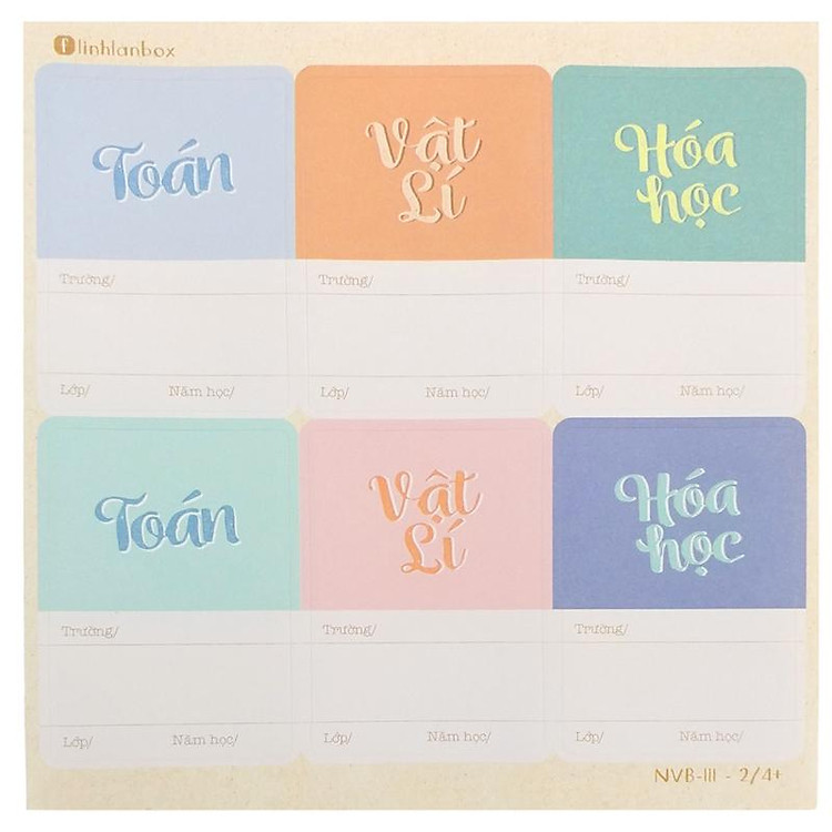 Bộ Nhãn Vở B Cấp III (28 chiếc) - Ảnh 5