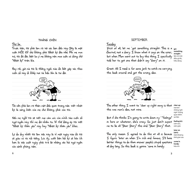Nhật ký chú bé nhút nhát Song ngữ Việt - Anh Tập 1 - Ảnh 6