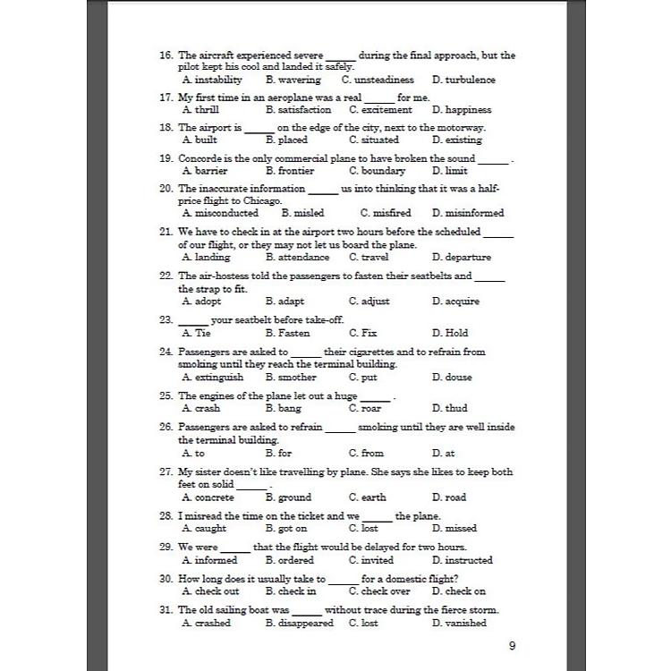 Câu hỏi trắc nghiệm chuyên đề từ vựng Tiếng Anh 12 - Ảnh 5