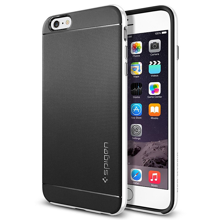 Ốp Lưng iPhone 6s Plus / 6 Plus Spigen Neo Hybrid - Đen Viền Trắng - Hàng chính hãng