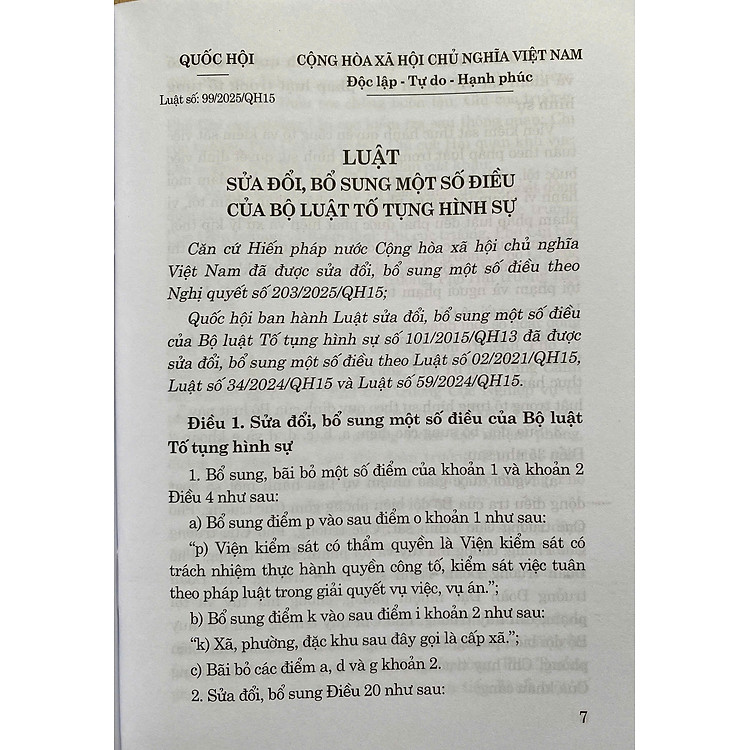 Luật Sửa Đổi, Bổ Sung Một Số Điều Của Bộ Luật Tố Tụng Hình Sự Năm 2025 - Ảnh 2