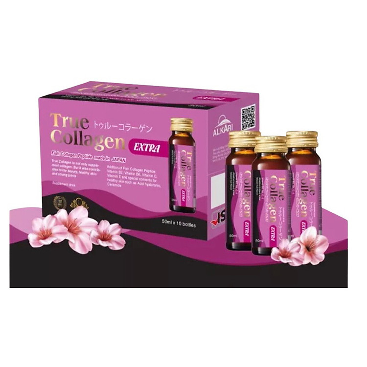 True Collagen ( dạng nước) , hộp 10 chai * 60ml, đẹp da, chống lão hoá, Alkari