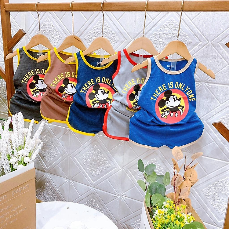 Set bộ quần áo mùa hè dành cho bé trai 7-17kg mẫu " BỘ MICKEY BA LỖ". MA49