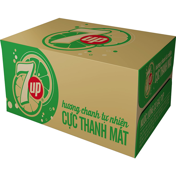Thùng 24 Chai Nước Ngọt Có Gas 7Up (390ml / Chai)