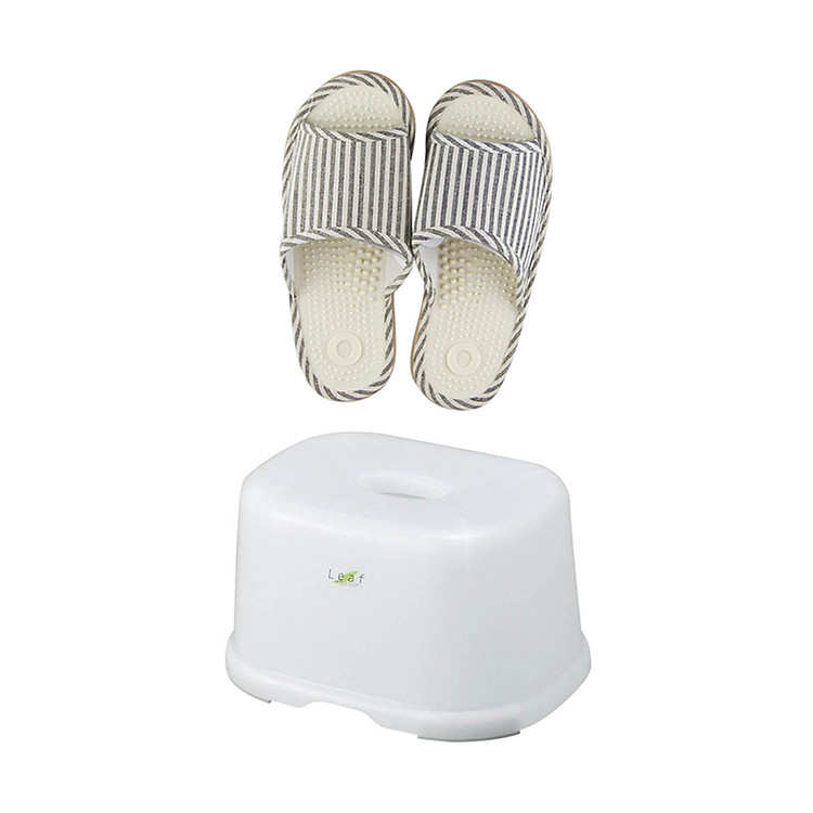 Combo Dép Massage + Ghế Để Chân WC - Nội Địa Nhật Bản