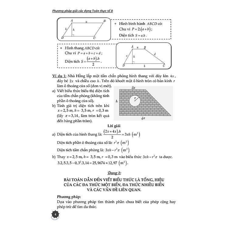 PHƯƠNG PHÁP GIẢI CÁC DẠNG TOÁN THỰC TẾ 8 (Theo chương trình mới) - Ảnh 3