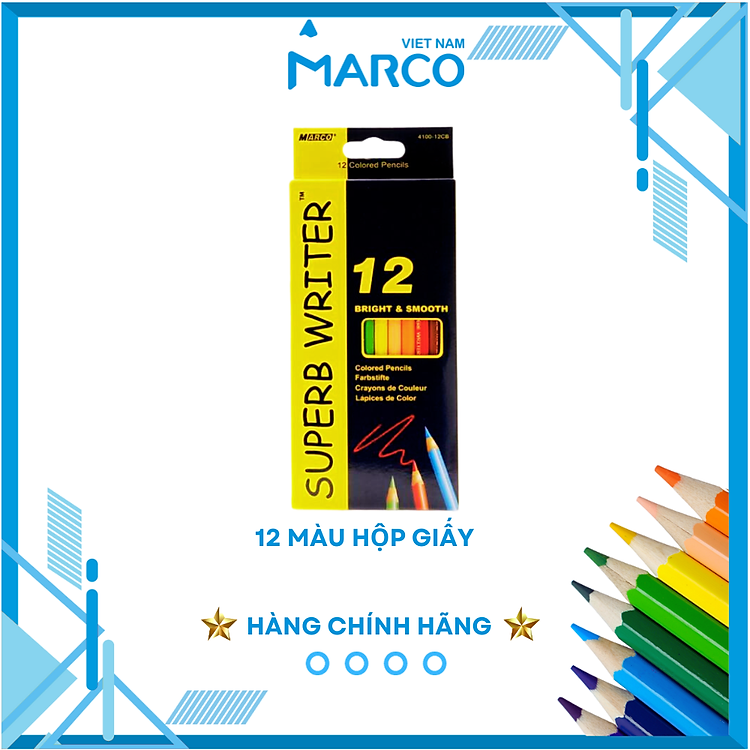 Hộp Bút Chì Màu Marco – 12 Màu