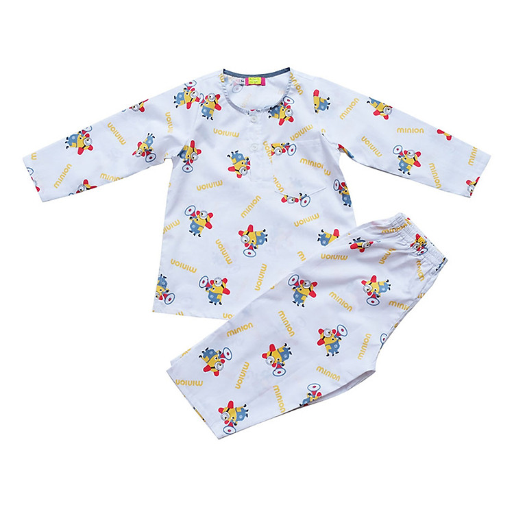Pyjama Bé Trai In Minion Cuckeo Kids T61816 - Trắng