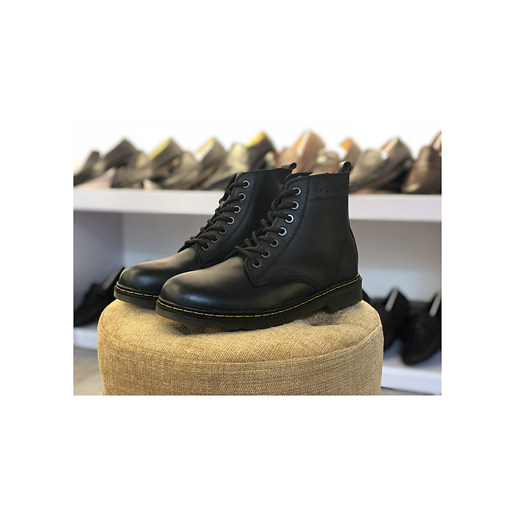 Giày boot nam buộc dây da búc cao cổ, bụi bặm, năng động
