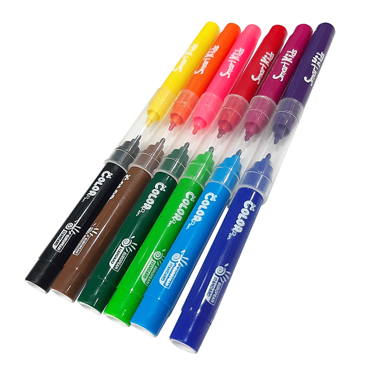 Bút lông màu rửa được Smartkids SK-WM204 (12 màu/hộp) - Ảnh 3