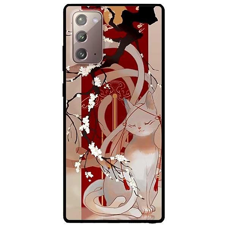 Ốp lưng dành cho Samsung Galaxy Note 20 - Note 20 Ultra - mẫu Mèo Cành Hoa Đàoo