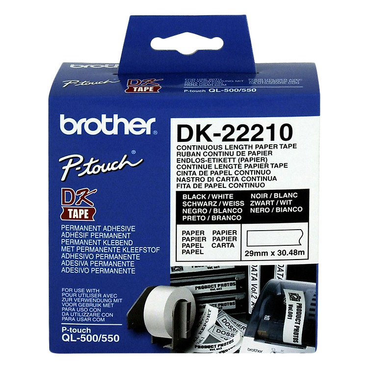 Giấy In Nhãn Liên Tục Brother DK-22210 (29mm x 30m) - Hàng chính hãng