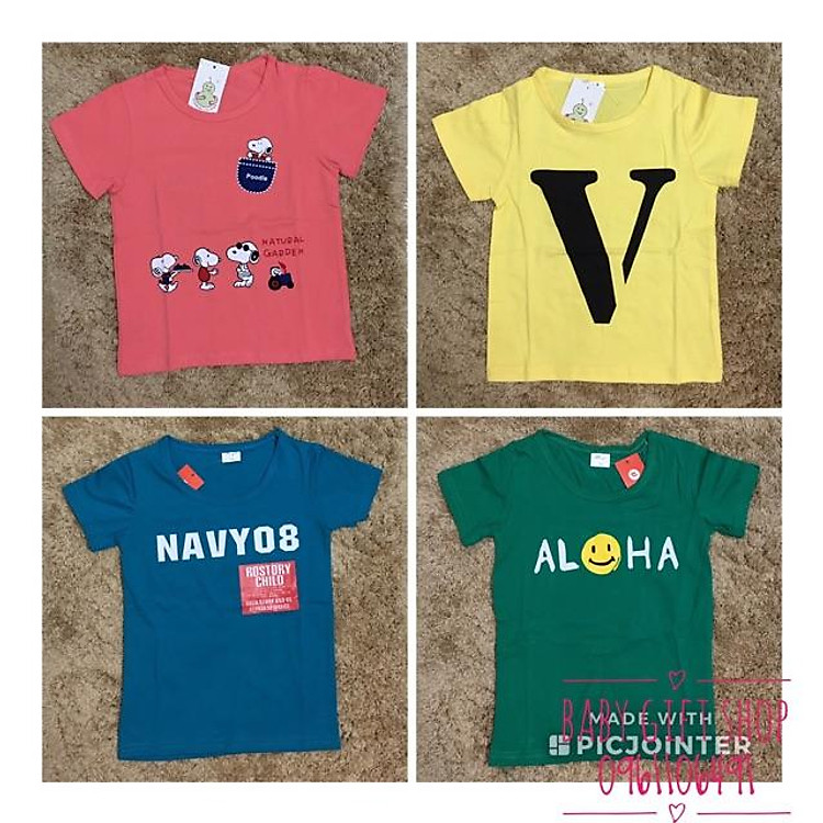 Áo thun cộc tay cho bé in hình ngộ nghĩnh hàng QC