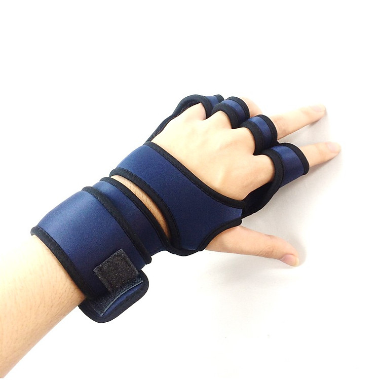 Găng tay tập gym 2019 xanh viền đen