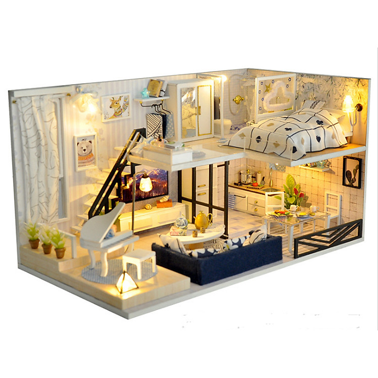 Nhà búp bê gỗ Cuteroom biệt thự cỡ lớn với đầy đủ tiện nghi siêu đẹp Robotime Light Shadow of Time