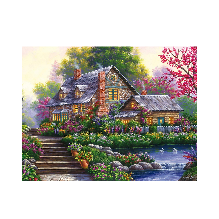 Xếp hình puzzle Romantic Cottage 1000 mảnh Chính hãng Ưu đãi - Hình ảnh 2