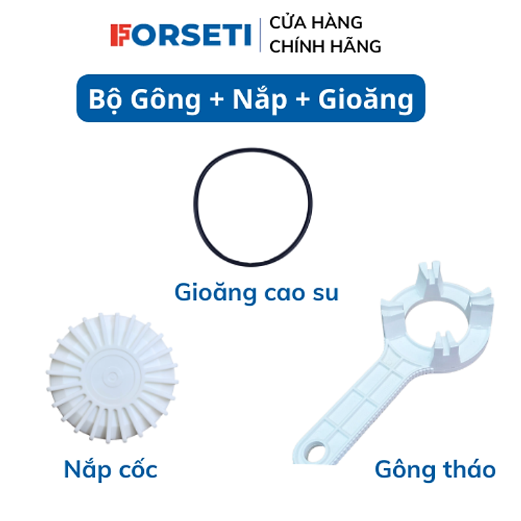 Tay Gông Vặn, Nắp Cốc Lọc Và Gioăng cho Máy Lọc Nước KAROFI chính hãng Model S-S038, KAQ-U95, O-P1310...
