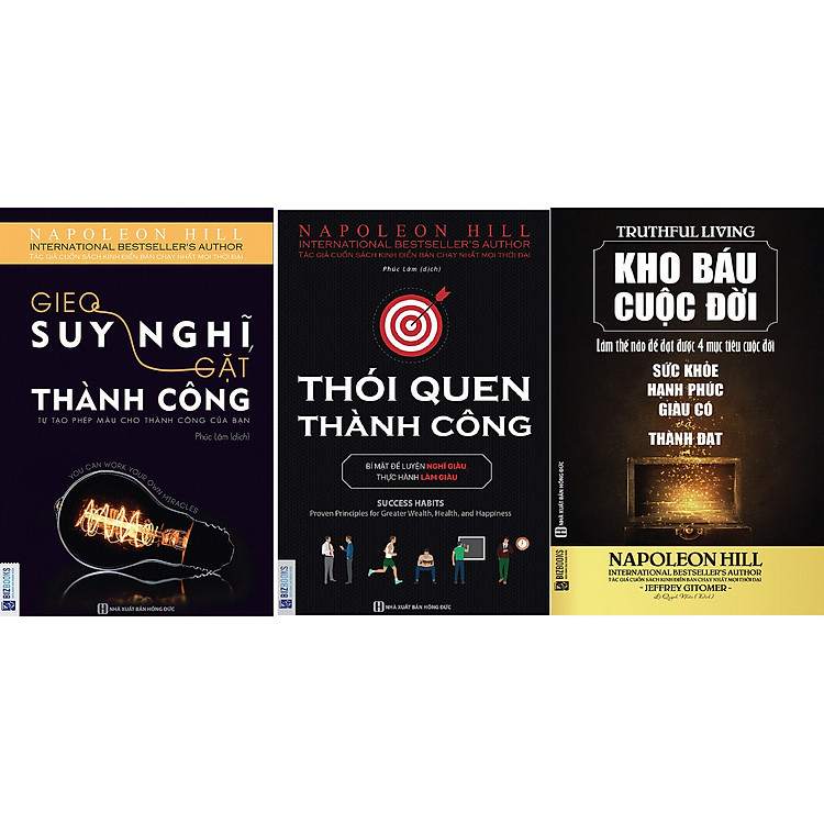 Combo 3 Cuốn Sách Kinh Điển Về Kỹ Năng Sống Của Napoleon Hill ( Gieo suy nghĩ gặt thành công + Thói Quen Thành Công - Bí Mật Để Luyện Nghĩ Giàu Thực Hành Làm Giàu + Kho Báu Cuộc Đời ) tặng kèm bút Galaxy