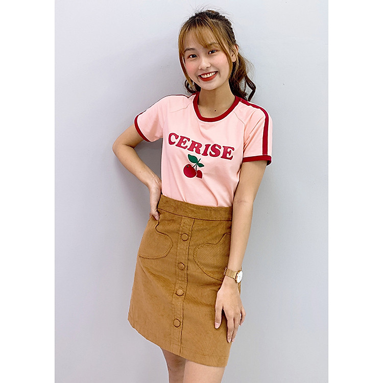 Áo phối viền cerise GUMAC AT12076