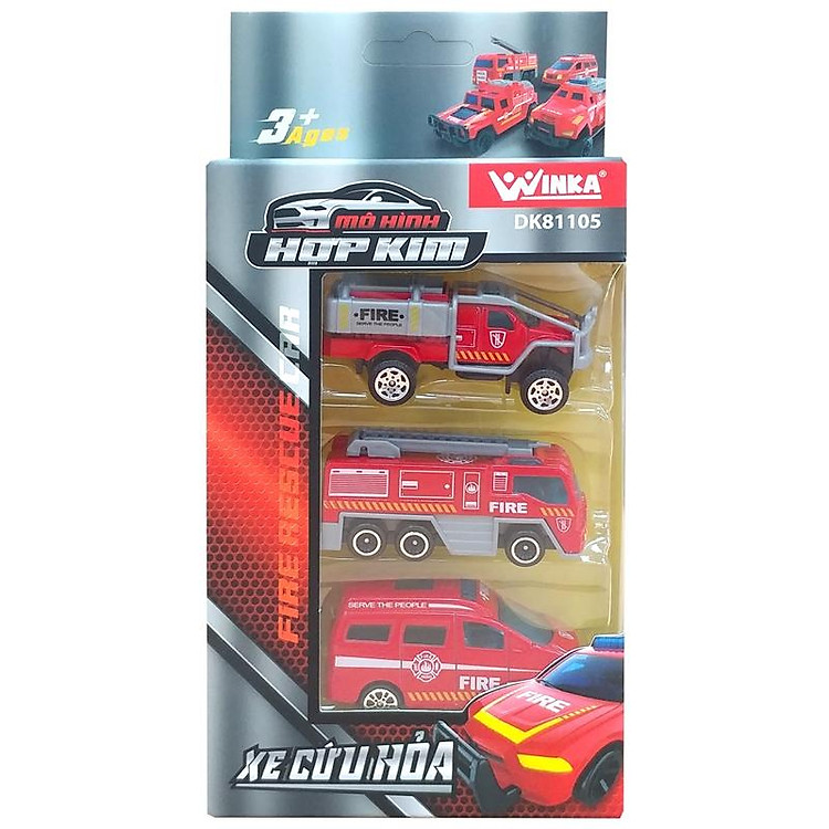 Mua Bộ 3 Mô Hình Xe Cứu Hỏa Winka Chính hãng Tiết kiệm - Hình ảnh 4