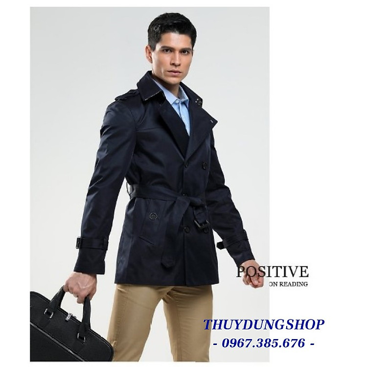 Áo măng tô nam trẻ trung dáng thắt đai ngắn lịch lãm công sở NMT170