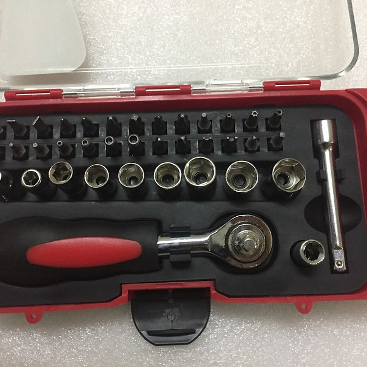 Bộ tô vít , vặn khẩu kèm tay khẩu đảo chiều đa năng - 38 chi tiết