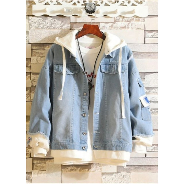 Áo khoác jean Nam phối nỉ sang trọng và mạnh mẽ cuốn hút TRA209A