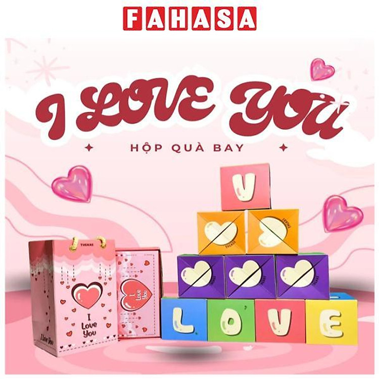 Hộp Quà Tự Bung I Love You 2 – The Kas (Trái Tim Nhiều Màu)